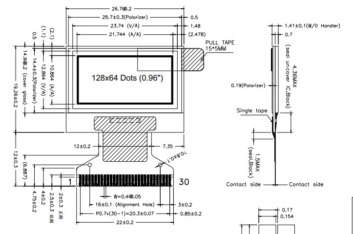 0.96 inch OLED wearable lcd display (2)