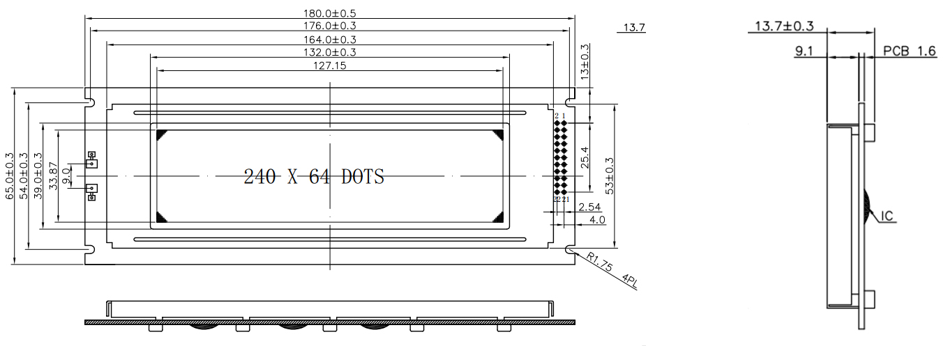 Blue-White 240x64 T6963C graphic lcd module-01 (5)