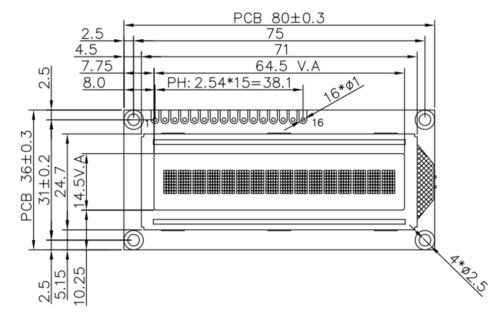 Blue color character 16x1 LCD display module-01 (3)