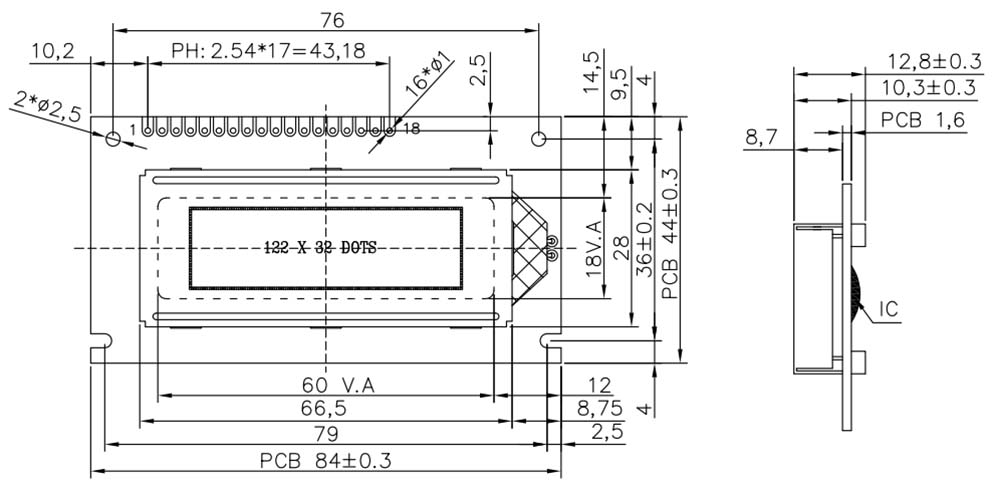 monochrome 122x32 dot matrix graphic lcd module-01 (7)